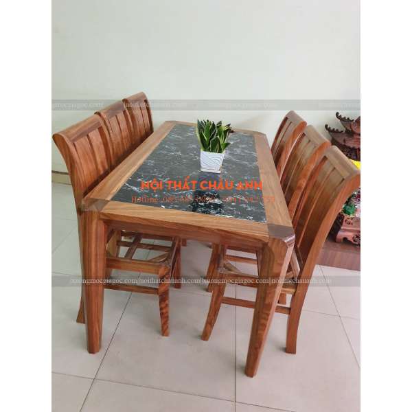 Bàn ăn 6 ghế hương xám BA056